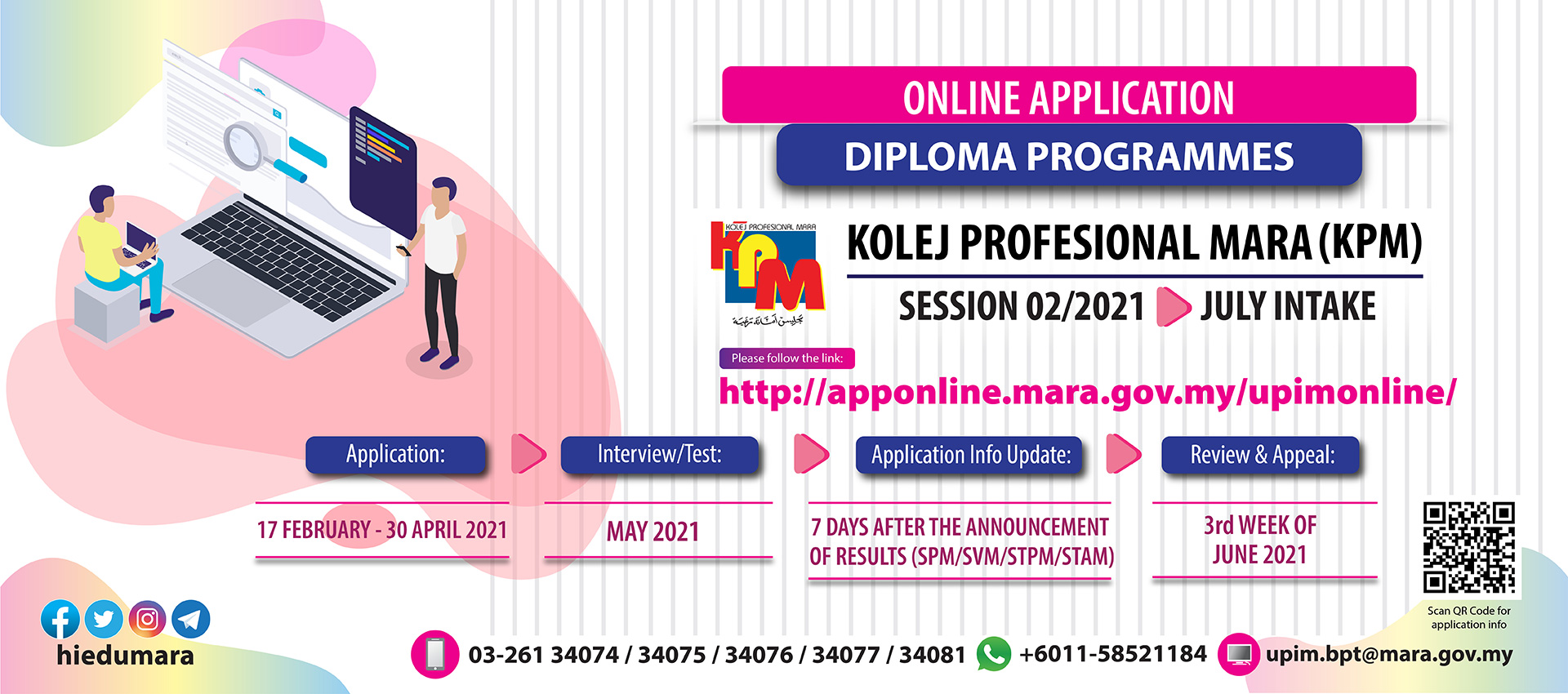 Application To Diploma Programmes For Kolej Profesional Mara Kpm Session 2 2020 July Intake Majlis Amanah Rakyat