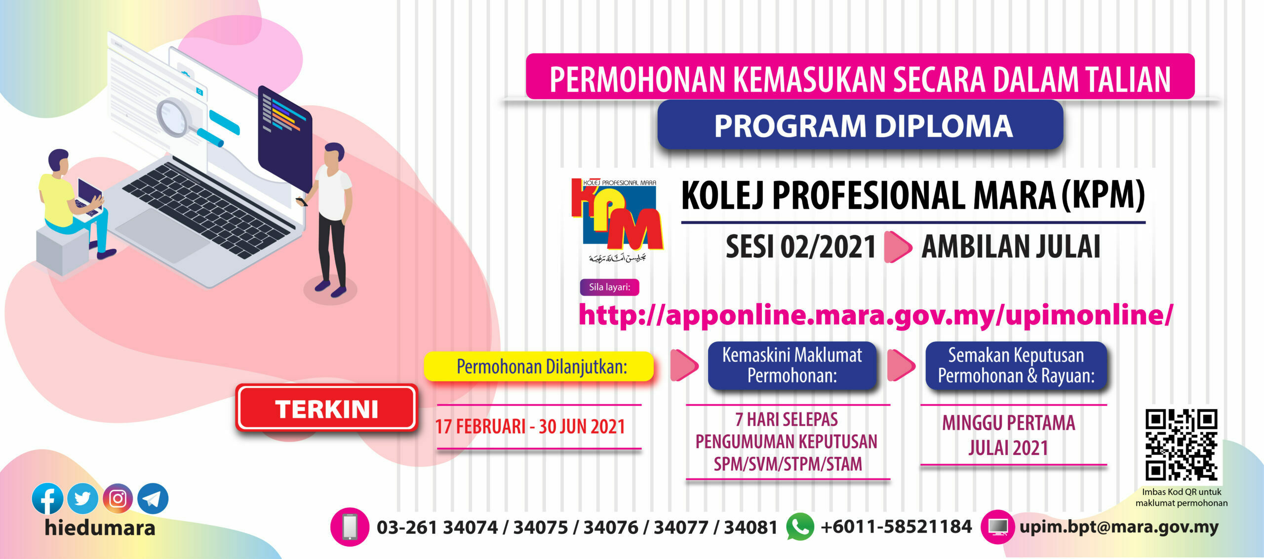 Permohonan Program Diploma Sesi 2 2021 Ambilan Julai Ke Kolej Profesional Mara Kpm Majlis Amanah Rakyat