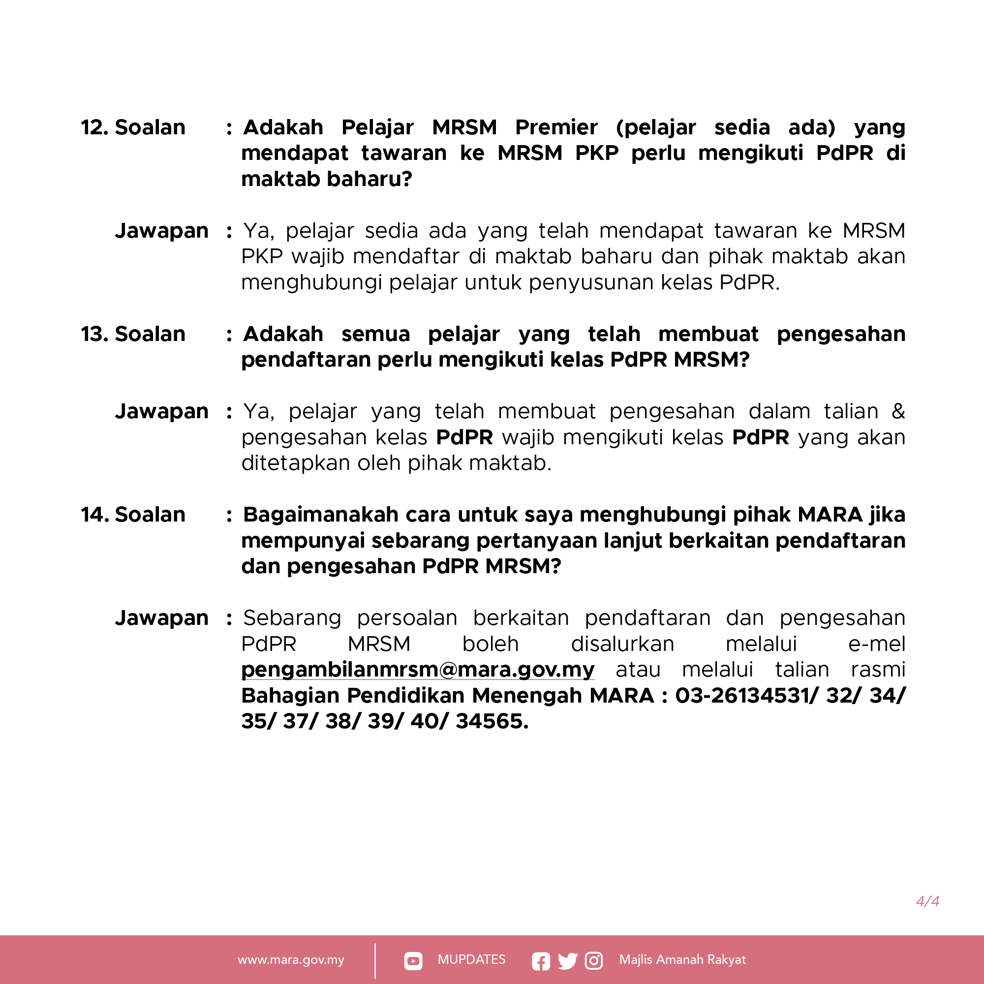 Pendaftaran Dalam Talian Pengesahan Pdpr Mrsm 2021 Tingkatan 1 4 Ambilan Kedua Majlis Amanah Rakyat