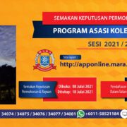 Semakan Keputusan Permohonan & Rayuan Kemasukan ke Program Asasi 